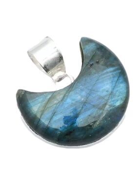 Labradorite Half 🌙 Moon 925 Gemstone Pendant